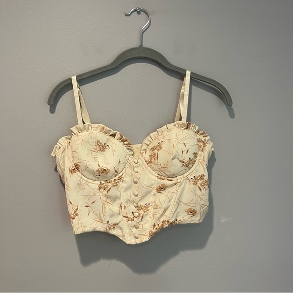 Windsor Floral Cream Bustier Top - Picture 1 of 3
